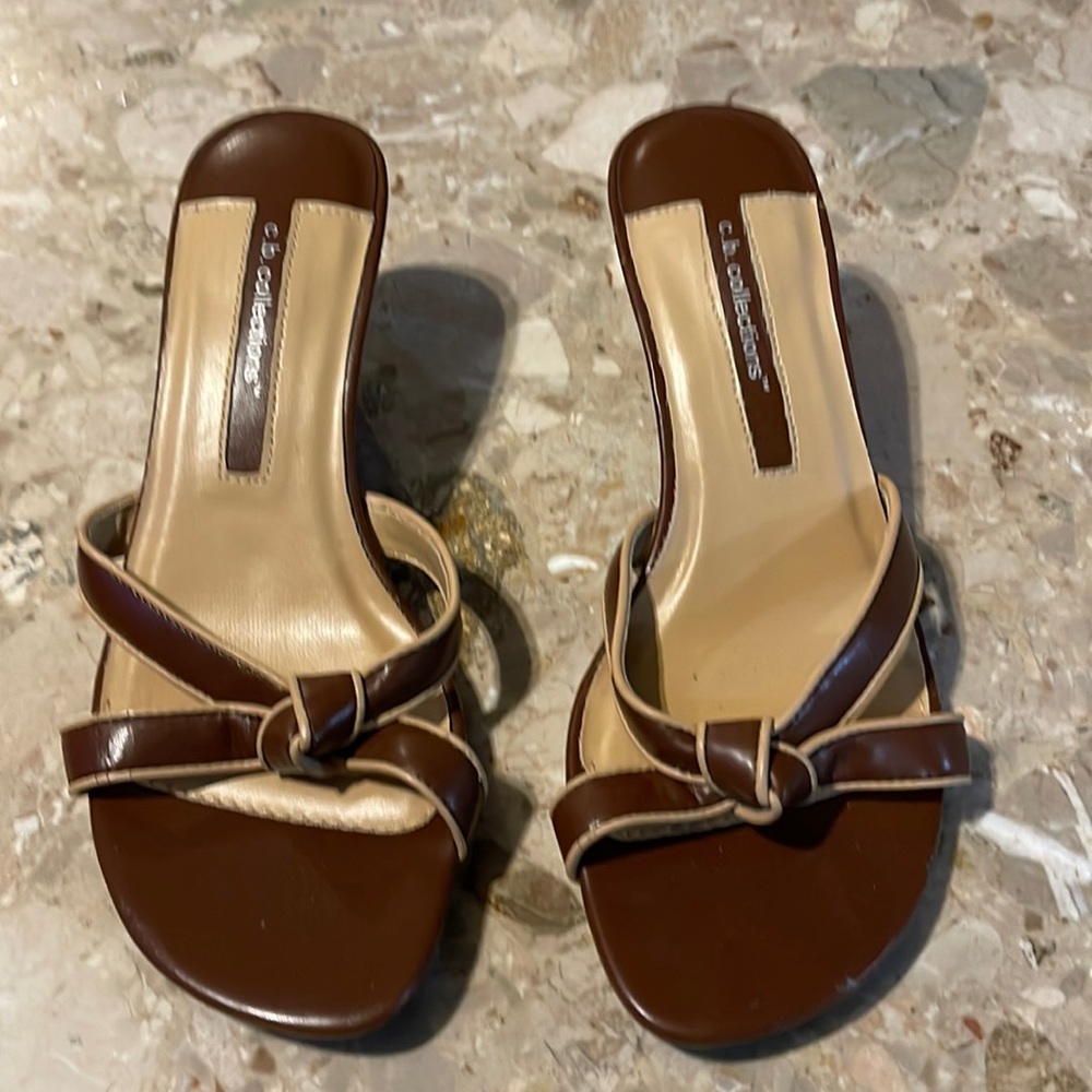 Women’s high heels sandals brown and tan
